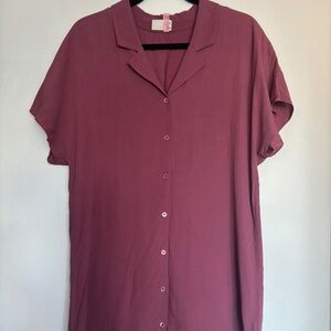 Aritzia Wilfred Mauve Button Down Dress (S)
